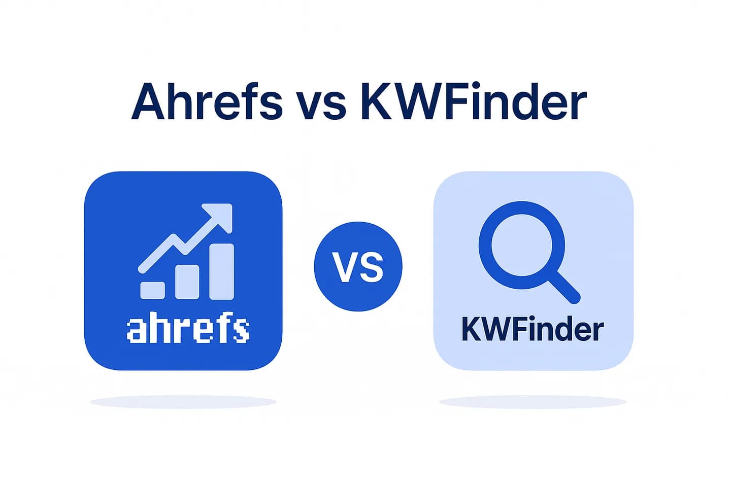Infographic comparing Ahrefs (all-in-one suite and backlinks), KWFinder (focused keyword research) and ChatSEO (AI on your real Search Console data)