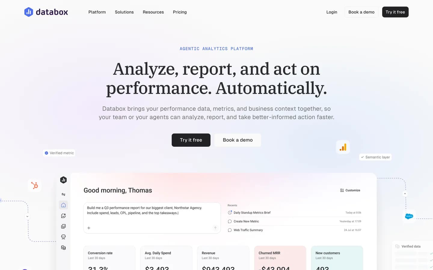 Databox homepage