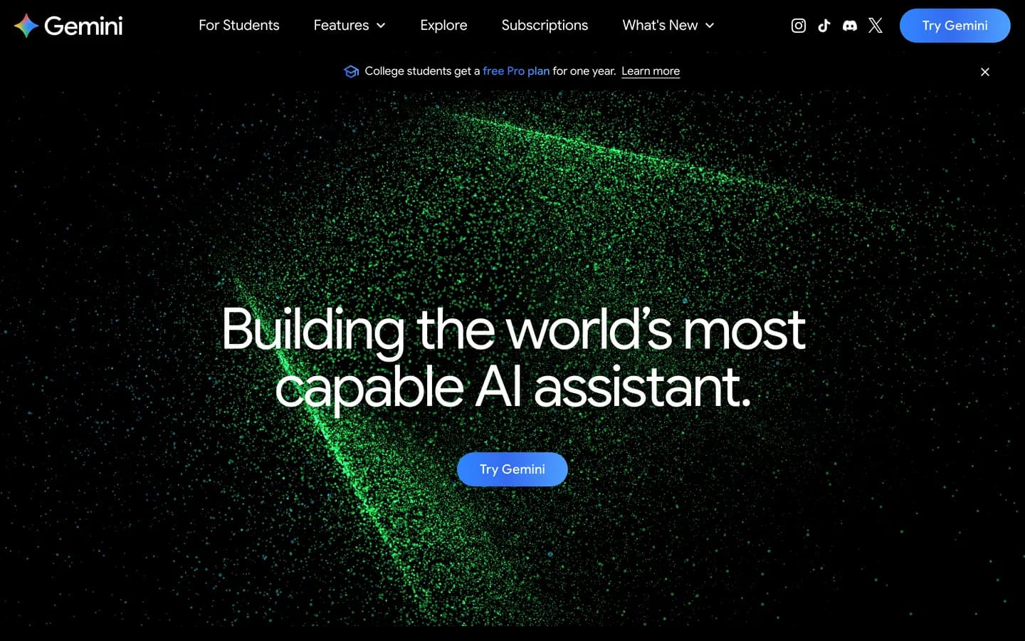 Google Gemini overview page