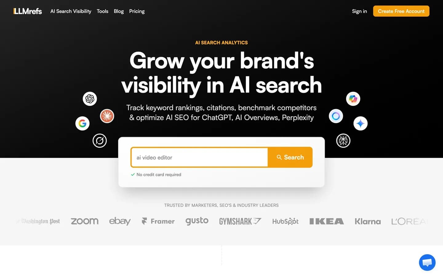 LLMrefs homepage, October 2026