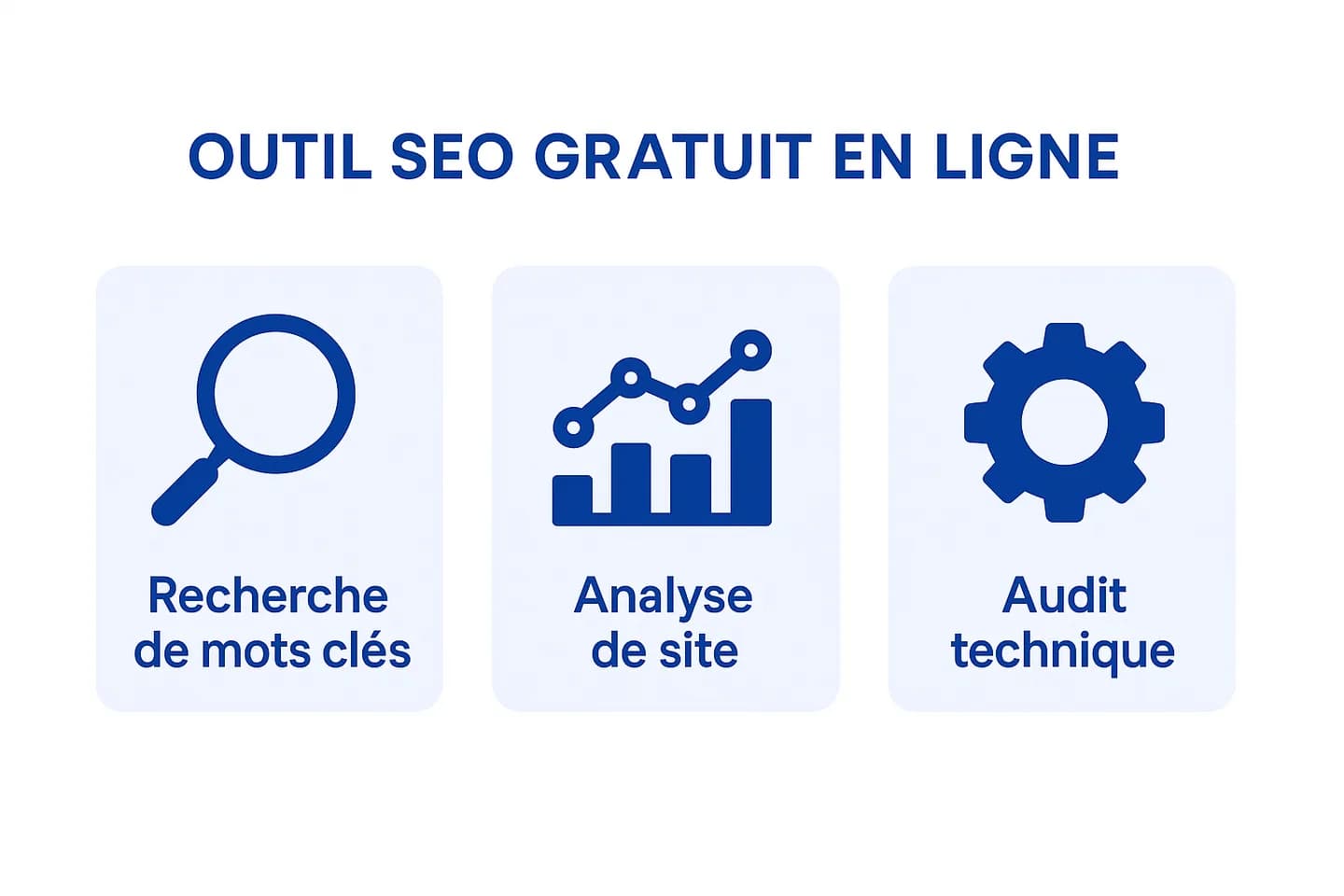 Infographie comparant les meilleurs outils SEO gratuits en ligne en 2026 : Google Search Console, Alyze, Cocolyze et ChatSEO