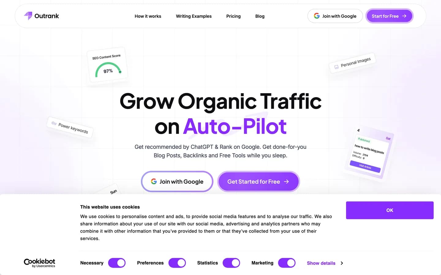 Outrank homepage