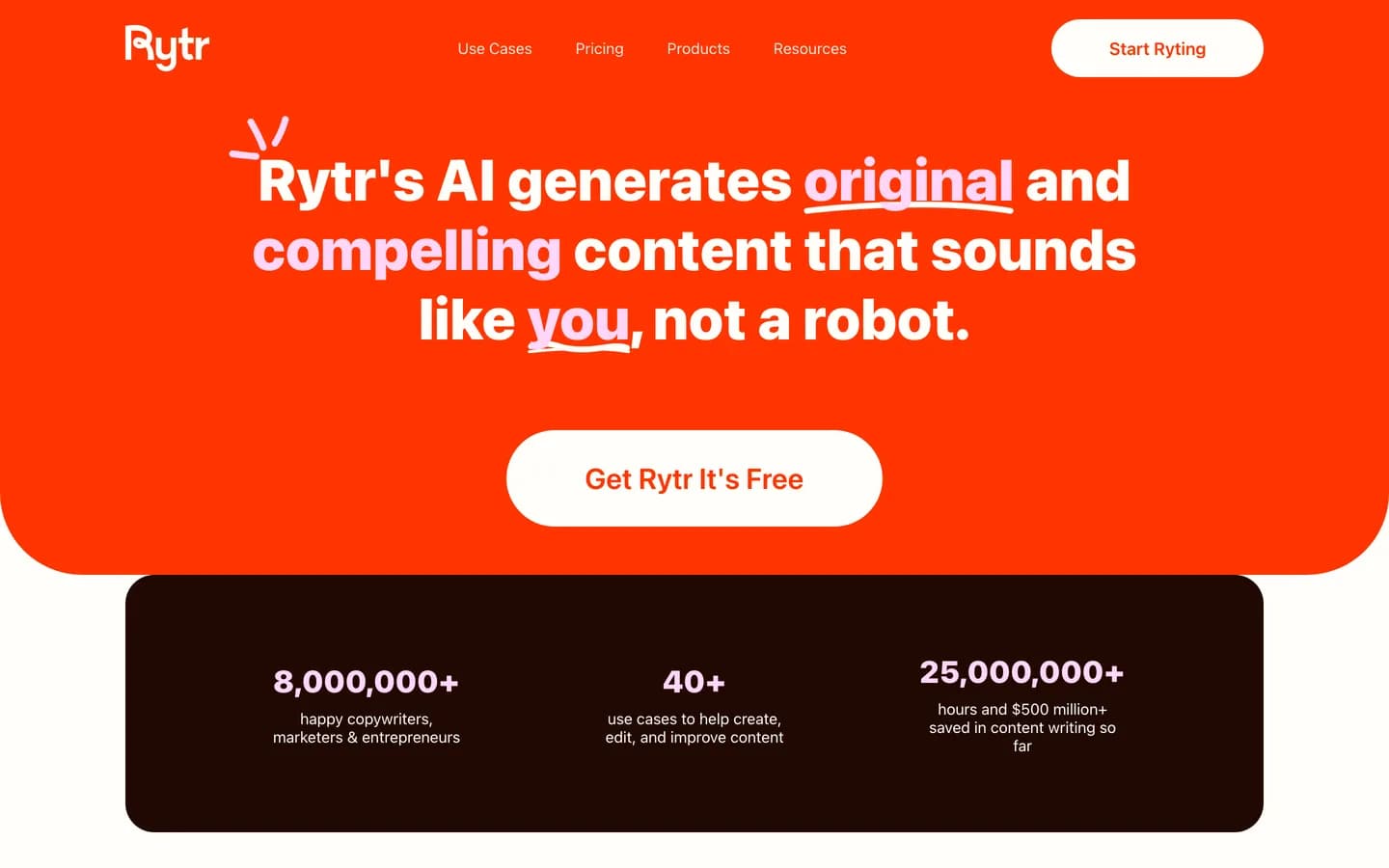 Rytr homepage