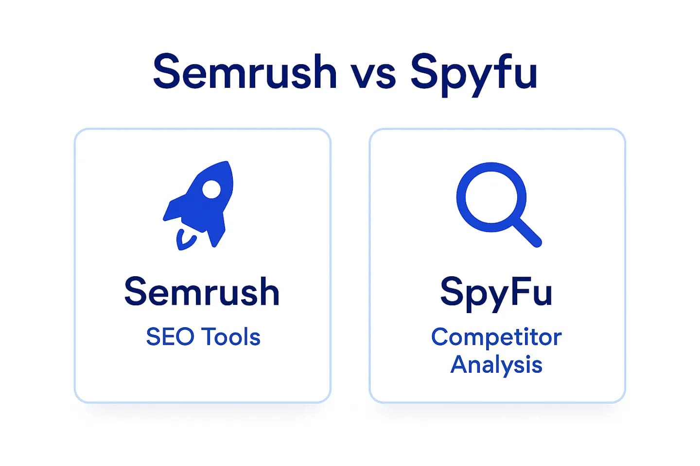 Infographie comparant Semrush (plateforme tout-en-un), SpyFu (espionnage concurrentiel) et ChatSEO (IA sur vos vraies données Search Console)
